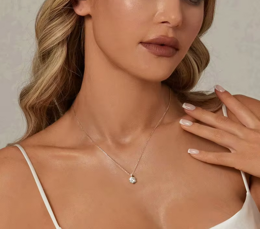 YASMINA  Moissanite  Pendant Necklace D Color VVS1 Lab Grown Diamond 925 Sterling Silver
