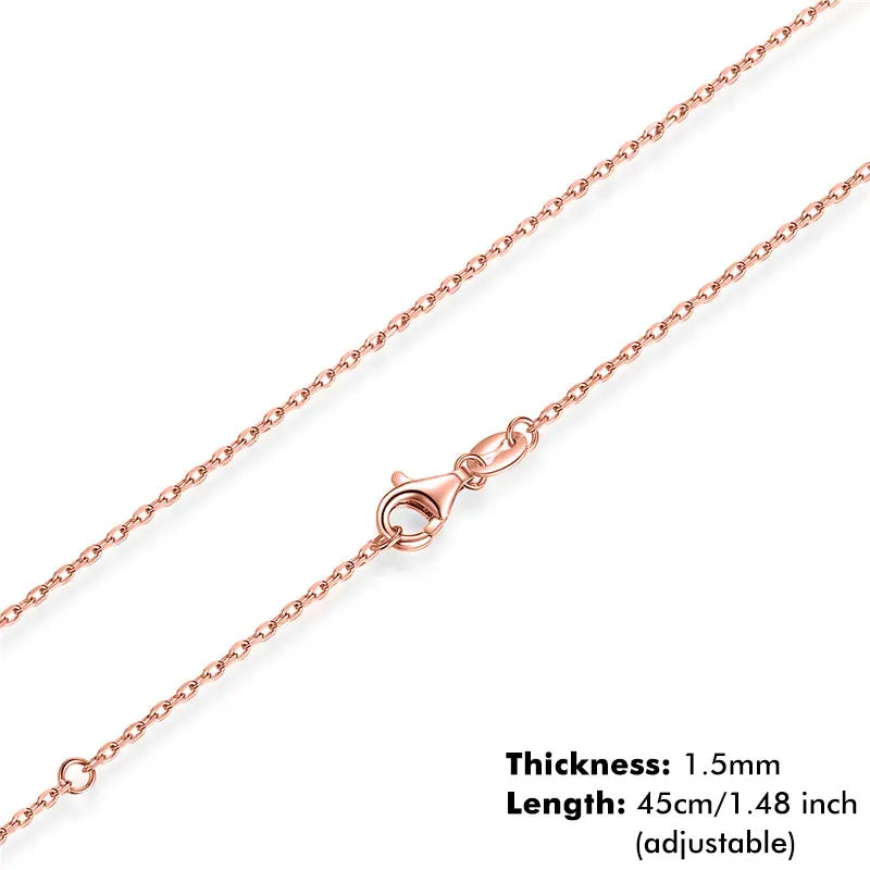 YASMINA Classic Basic Chain 100% 925 Sterling Silver Lobster Clasp Adjustable Necklace Chain Fashion Jewelry for Women