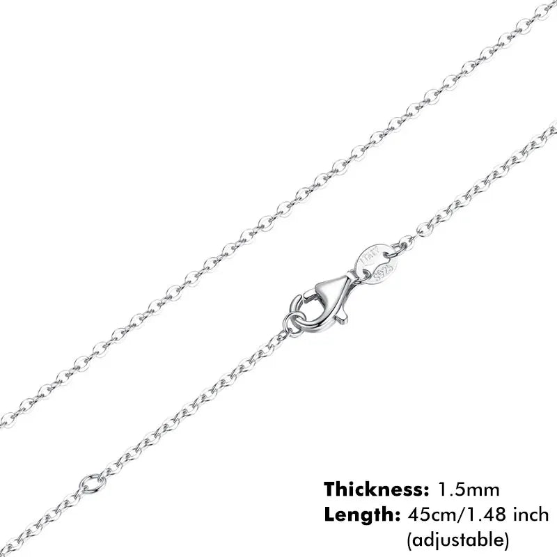 YASMINA Classic Basic Chain 100% 925 Sterling Silver Lobster Clasp Adjustable Necklace Chain Fashion Jewelry for Women