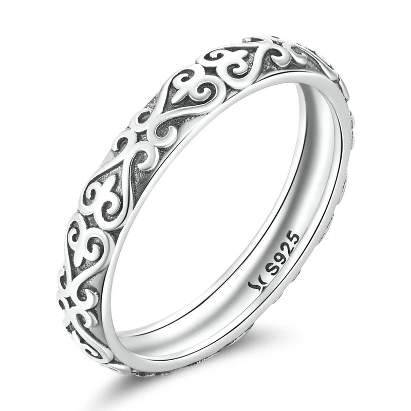 YASMINA
 Vintage 925 Sterling Silver Embossed Vintage Pattern Ring