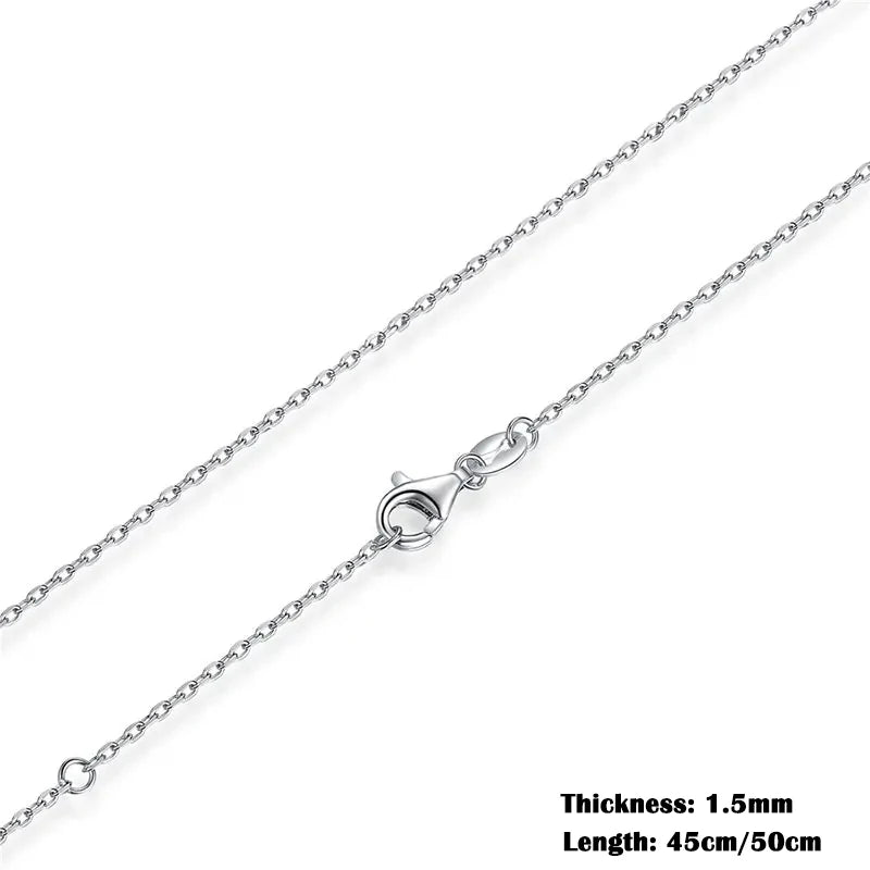 YASMINA Classic Basic Chain 100% 925 Sterling Silver Lobster Clasp Adjustable Necklace Chain Fashion Jewelry for Women