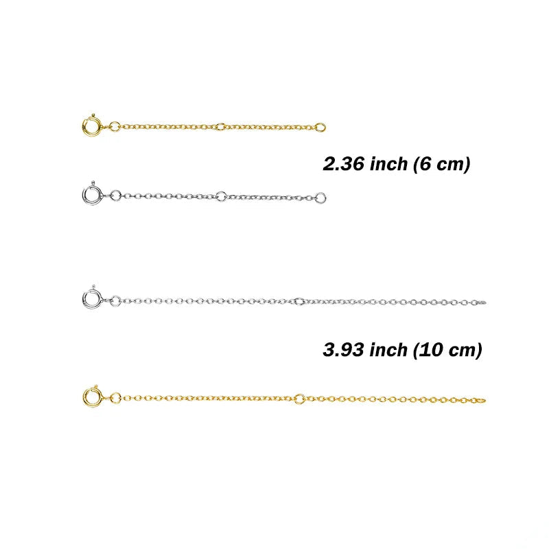 YASMINA 14K Gold Plated 925 Sterling Silver Extended Chains with Lobster Clasps for DIY Necklace Extension Chain Jewelry Making