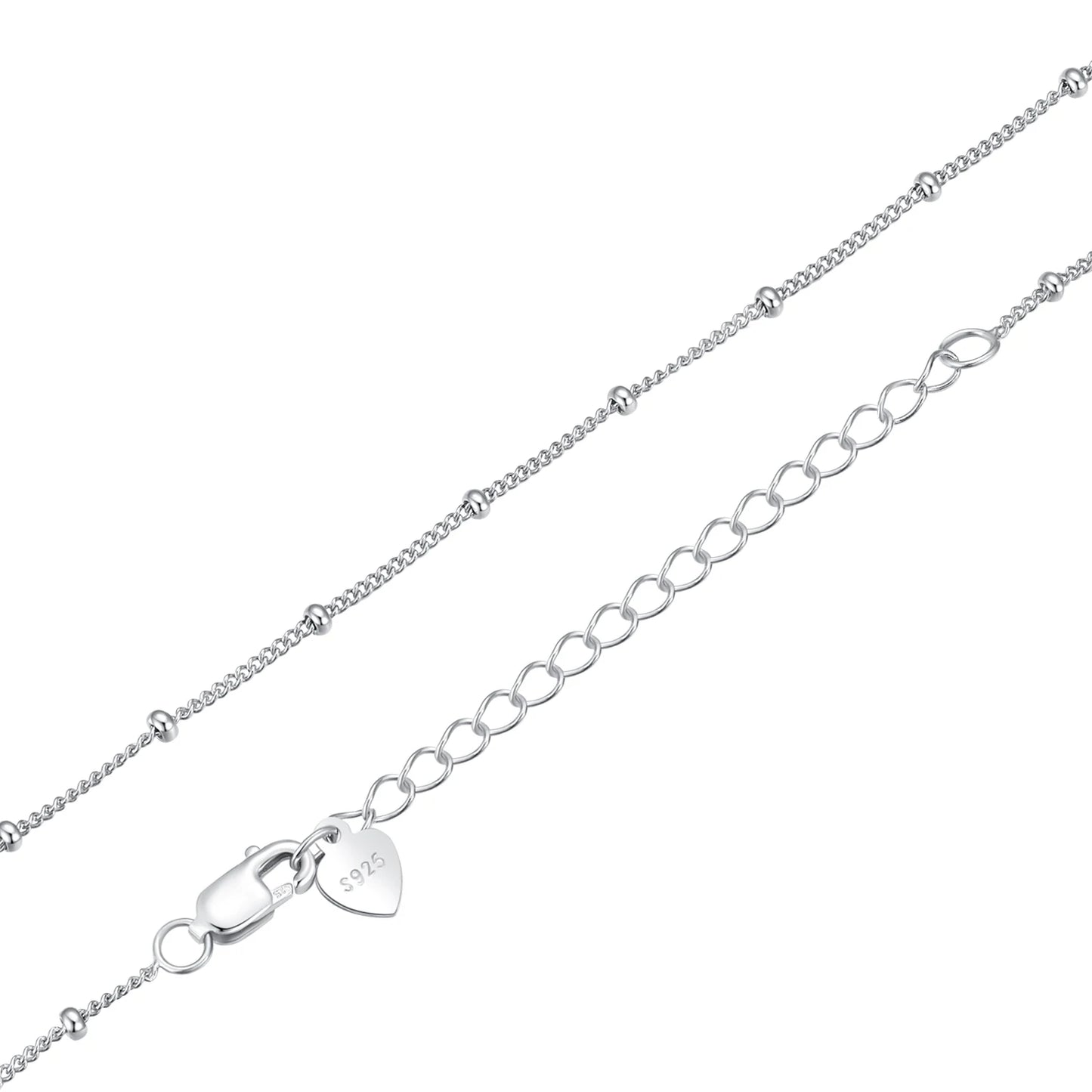 YASMINA Classic Basic Chain 100% 925 Sterling Silver Lobster Clasp Adjustable Necklace Chain Fashion Jewelry for Women