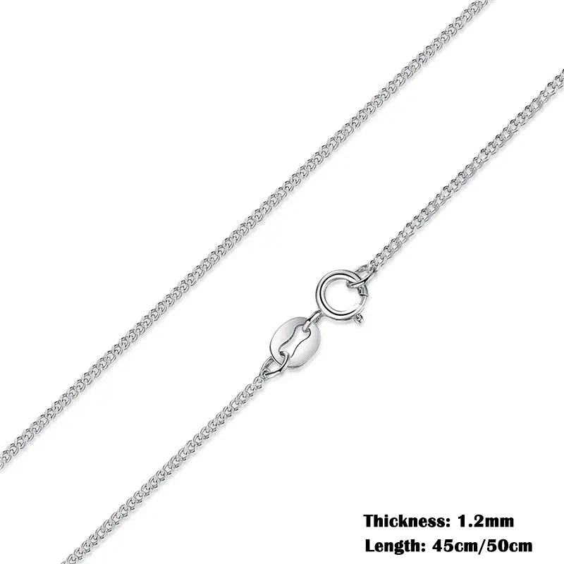 YASMINA Classic Basic Chain 100% 925 Sterling Silver Lobster Clasp Adjustable Necklace Chain Fashion Jewelry for Women