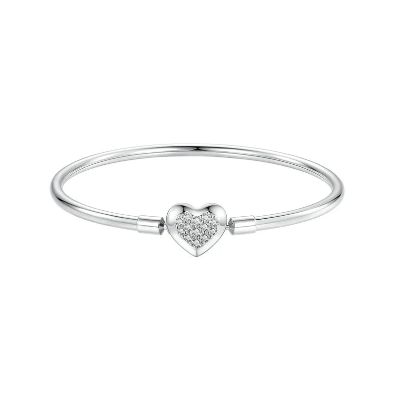 YASMINA  Authentic 925 Sterling Silver Love  Bracelet, Classic Heart