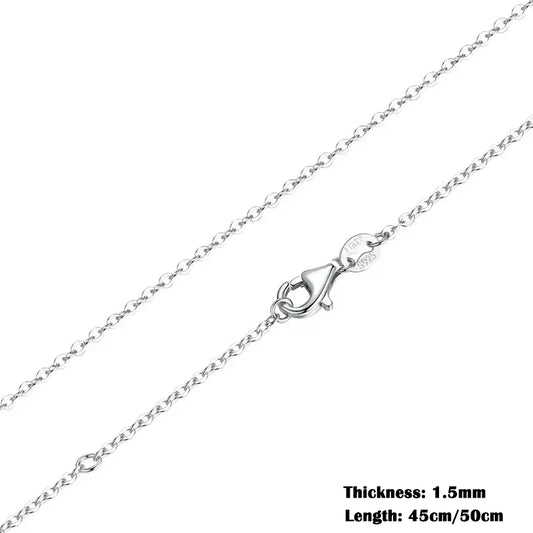 YASMINA Classic Basic Chain 100% 925 Sterling Silver Lobster Clasp Adjustable Necklace Chain Fashion Jewelry for Women